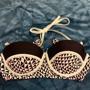 Xhilaration Black, White, Light Blue Bikini Top